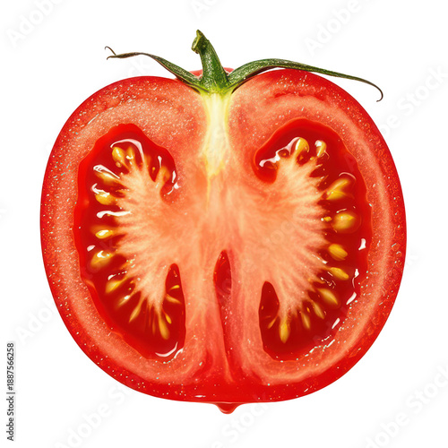 Wallpaper Mural Fresh Tomato Slice Isolated on White Background, Generative AI Torontodigital.ca