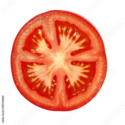 Wallpaper Mural Fresh Tomato Slice Isolated on White Background, Generative AI Torontodigital.ca