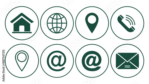 Set of 8 web and communication icons vector