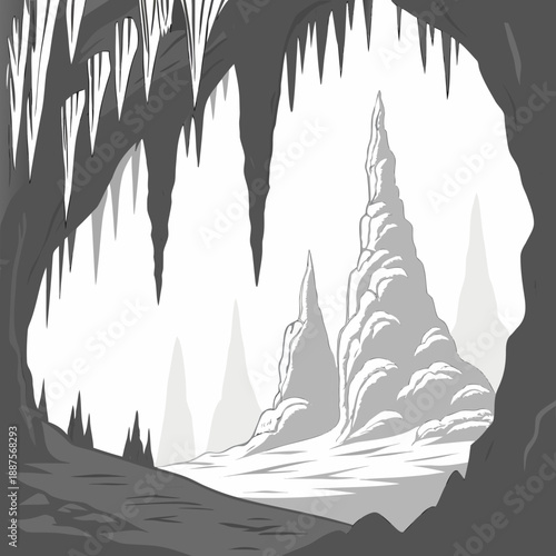 Cave with ice formations