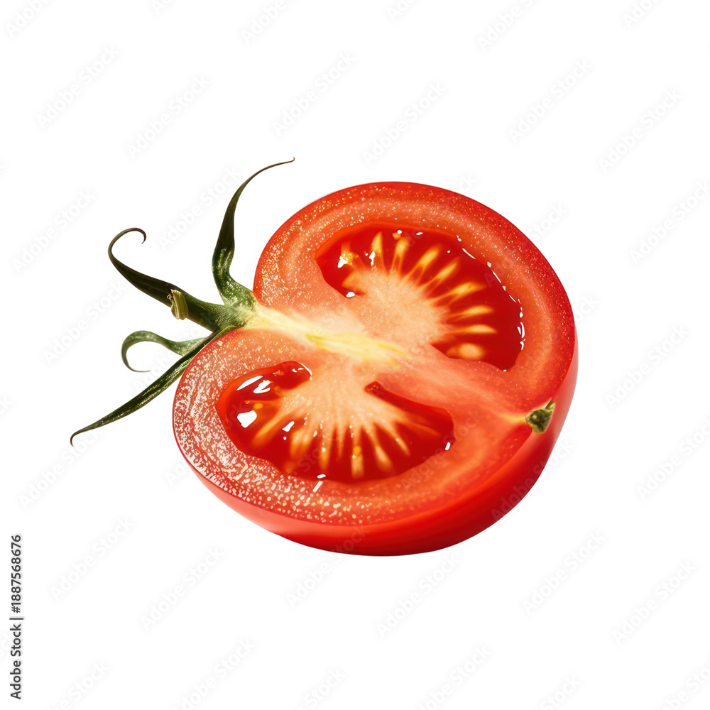 custom made wallpaper toronto digitalFresh Tomato Slice Isolated on White Background, Generative AI