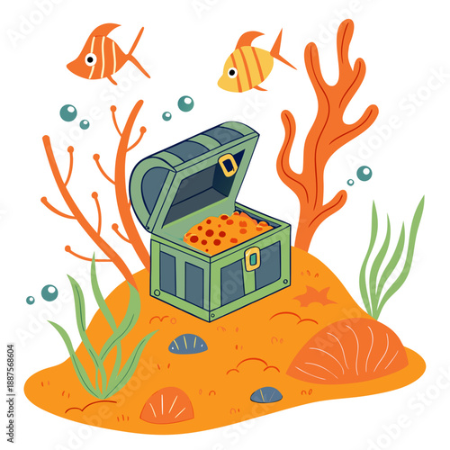 Underwater treasure chest