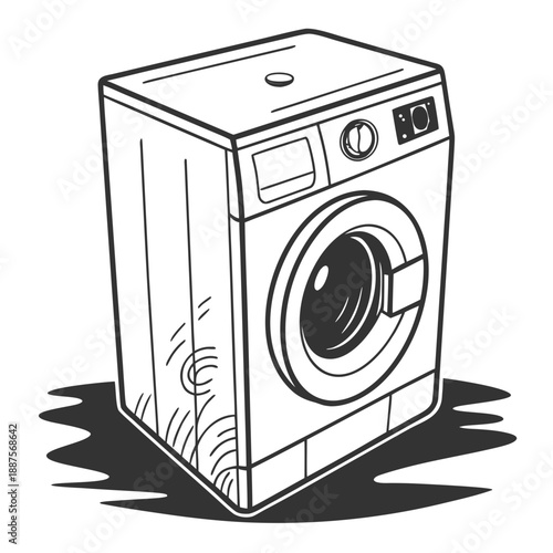 Illustrated washing machine