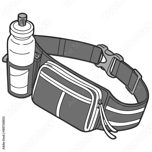 Fanny pack with water bottle