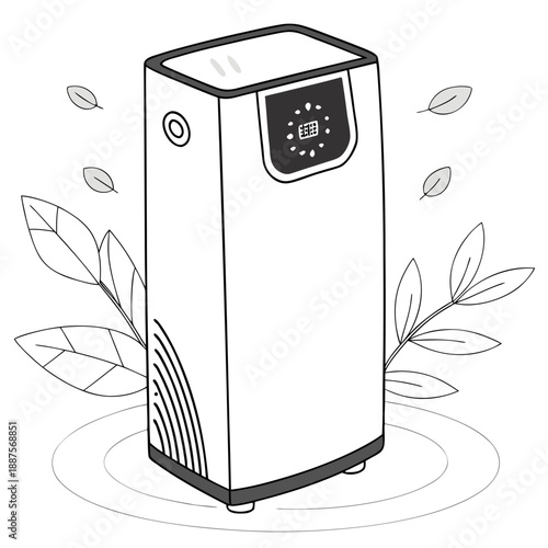 Modern air purifier with digital display