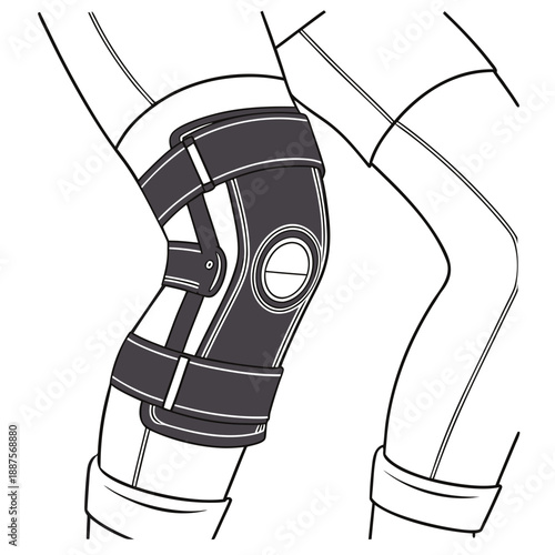 Knee support brace illustration