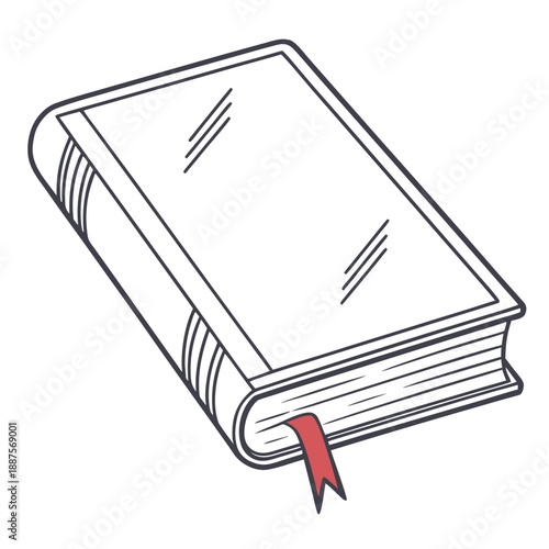 Closed book with ribbon