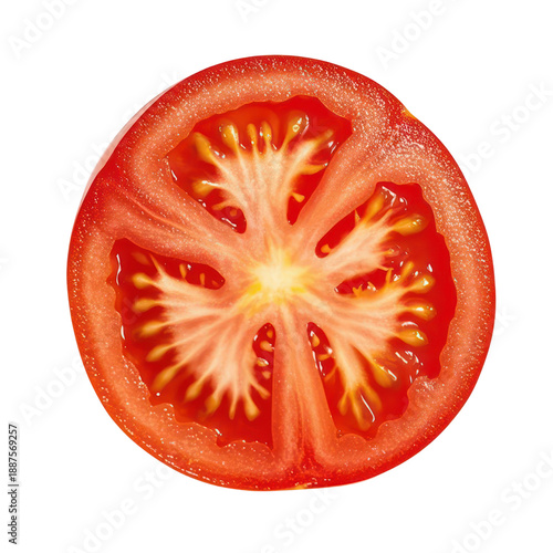 Wallpaper Mural Fresh Tomato Slice Isolated on White Background, Generative AI Torontodigital.ca