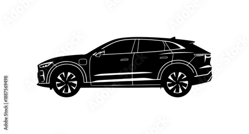 Modern Electric SUV Side Profile Illustration