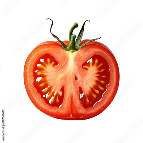 Wallpaper Mural Fresh Tomato Slice Isolated on White Background, Generative AI Torontodigital.ca