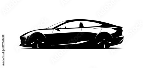 Silhouette of a Sleek, Modern Sports Car