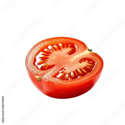 Wallpaper Mural Fresh Tomato Slice Isolated on White Background, Generative AI Torontodigital.ca