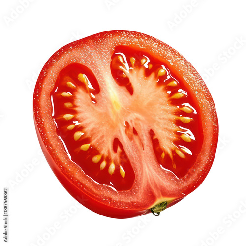 Wallpaper Mural Fresh Tomato Slice Isolated on White Background, Generative AI Torontodigital.ca