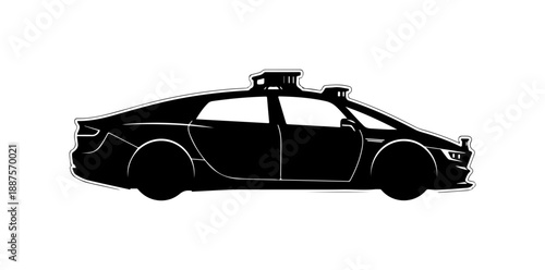 Silhouette of a Modern Taxi Cab