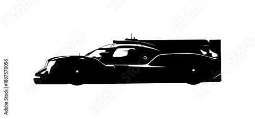 Silhouette of a Sleek Black Sports Car