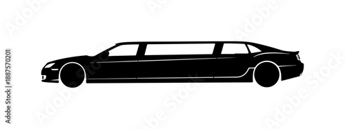 Black Limousine Side View Illustration