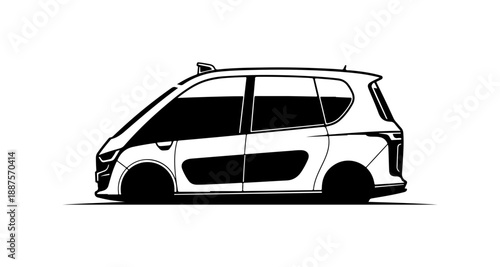 Modern Electric Vehicle Side View Illustration