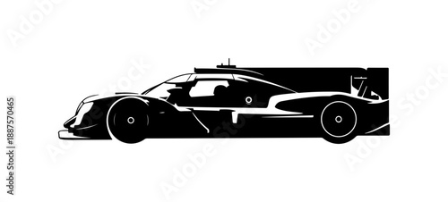 Silhouette of a High-Performance Race Car