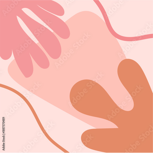 Abstract shapes and lines in pastel colors