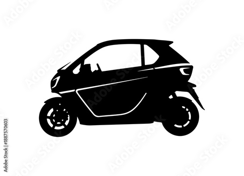 Silhouette of a Modern Electric Vehicle