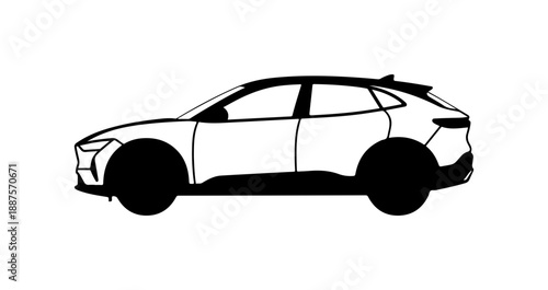Minimalist Car Side View Illustration