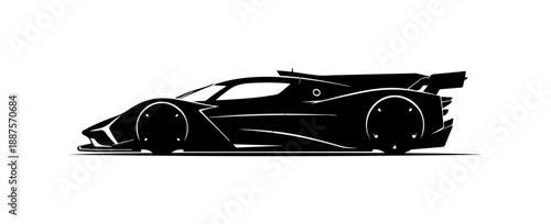 Black Sports Car Silhouette Vector Illustration