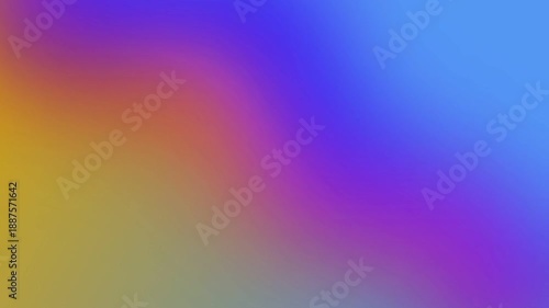 Smooth Vibrant Gradient Background with Blue, Purple, Red, and Yellow Color Transition, Abstract Blurry Texture