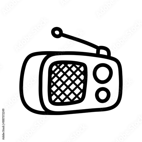 Old radio icon on white background.