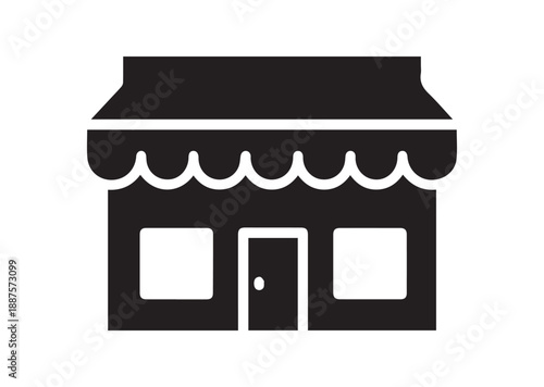 Storefront Icon, Editable Solid Vector Illustration