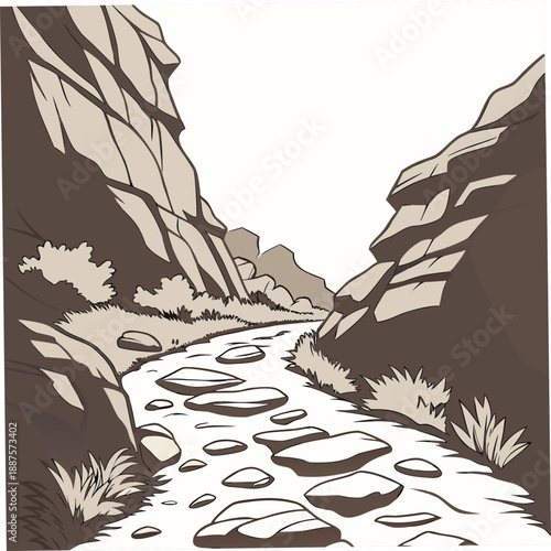 Mountain stream in a canyon