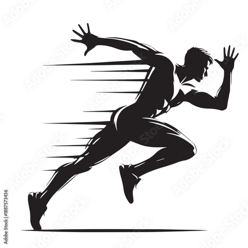 Black Realistic depictions of starting Silhouette Vector, High Quality Illustration on White Background