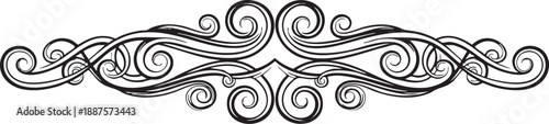 Seamless vector design featuring a black celtic knot ornament and vintage floral swirls on a white backdrop illustration for a retro pattern decoration element