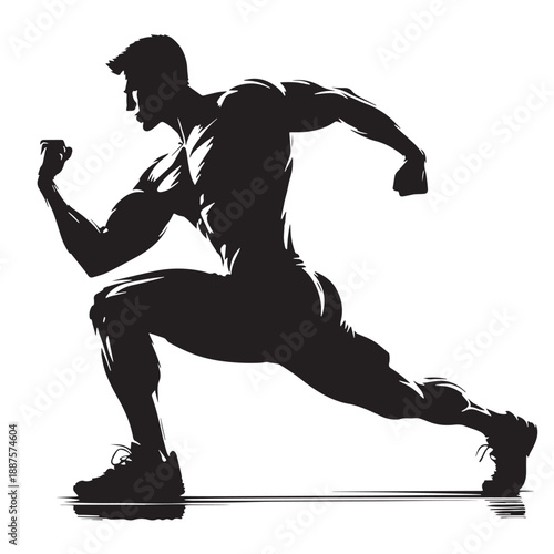 Black not just in a gym Silhouette Vector, High Quality Illustration on White Background