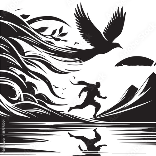 Black not just picture-perfect scenes Silhouette Vector, High Quality Illustration on White Background