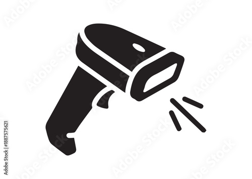 Barcode Scanner Icon, Editable Solid Vector Illustration