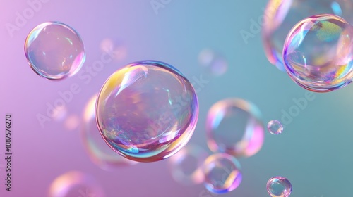 Colorful floating bubbles