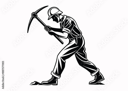 Construction Worker Silhouette Vector