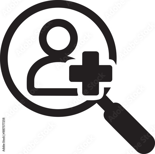 Contact tracing magnifier medical search line icon vector