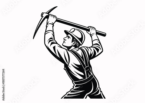 Construction Worker Silhouette Vector