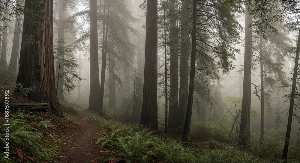 Fototapeta premium Misty forest trail