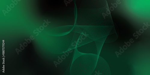Abstract green background with flowing light lines and wave patterns creating a modern digital texture and energetic abstract design