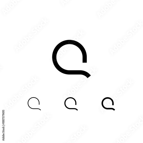 Letter A, digital alphabet cyber font, including set of three different letters, thin, regular, medium, vector illustration 10EPS