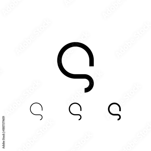 Letter G, digital alphabet cyber font, including set of three different letters, thin, regular, medium, vector illustration 10EPS