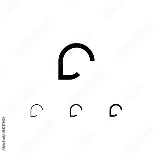Letter F, digital alphabet cyber font, including set of three different letters, thin, regular, medium, vector illustration 10EPS