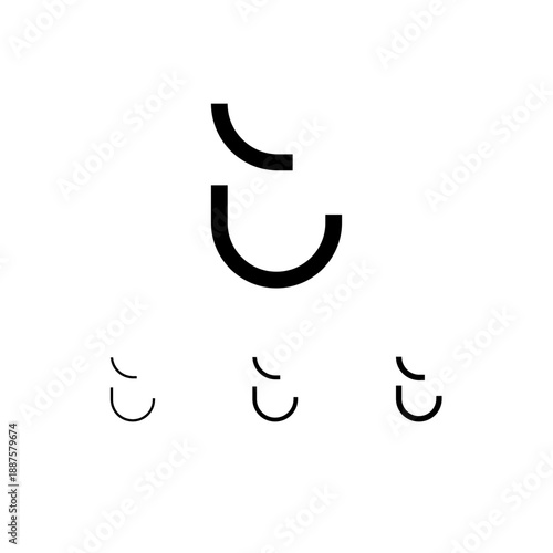 Letter T, digital alphabet cyber font, including set of three different letters, thin, regular, medium, vector illustration 10EPS