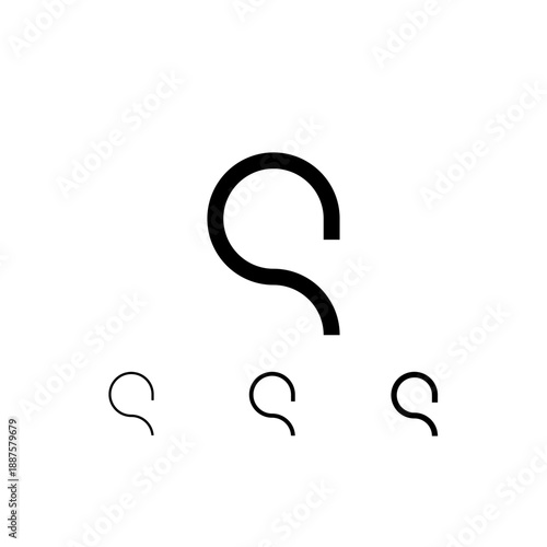 Letter Q, digital alphabet cyber font, including set of three different letters, thin, regular, medium, vector illustration 10EPS