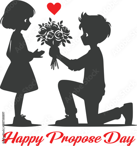 man and woman Happy Propose Day