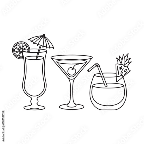 cocktails coloring page