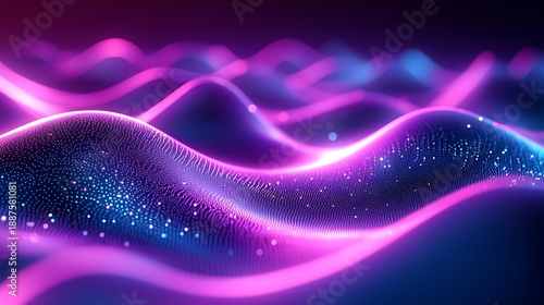 Neon wave surfaces flowing with soft glowing energy high resolution picture