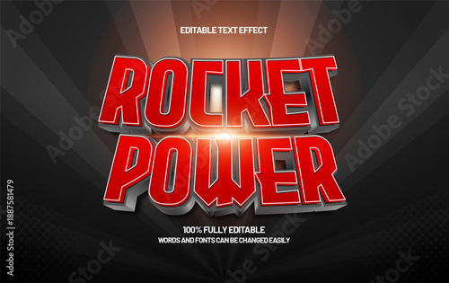 Rocket Power Editable Text Effect – Futuristic Sci-Fi Typography for Game, Poster, and Title